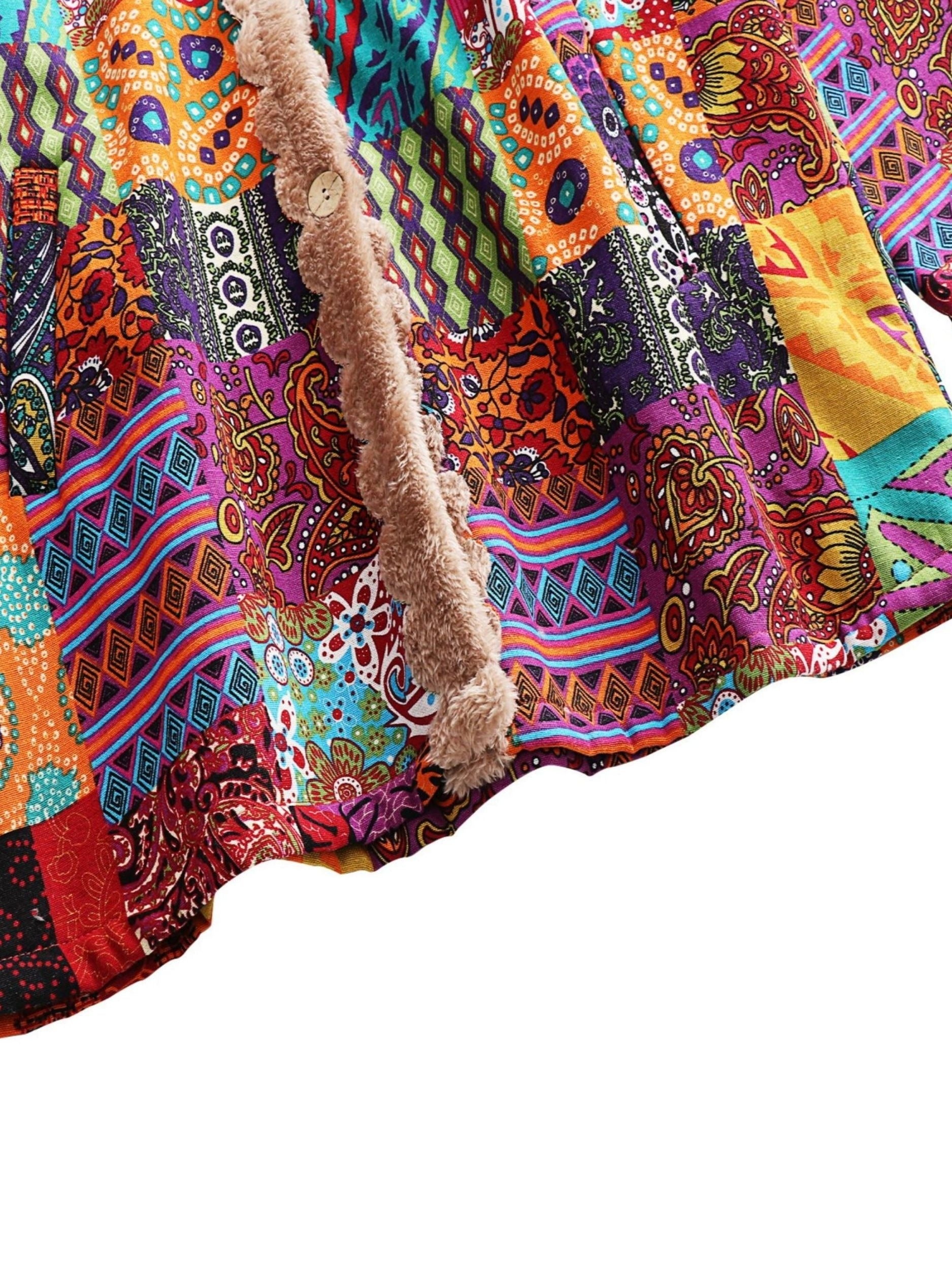 Maribel - Patchwork Coat Boho Hooded Winter Jacket