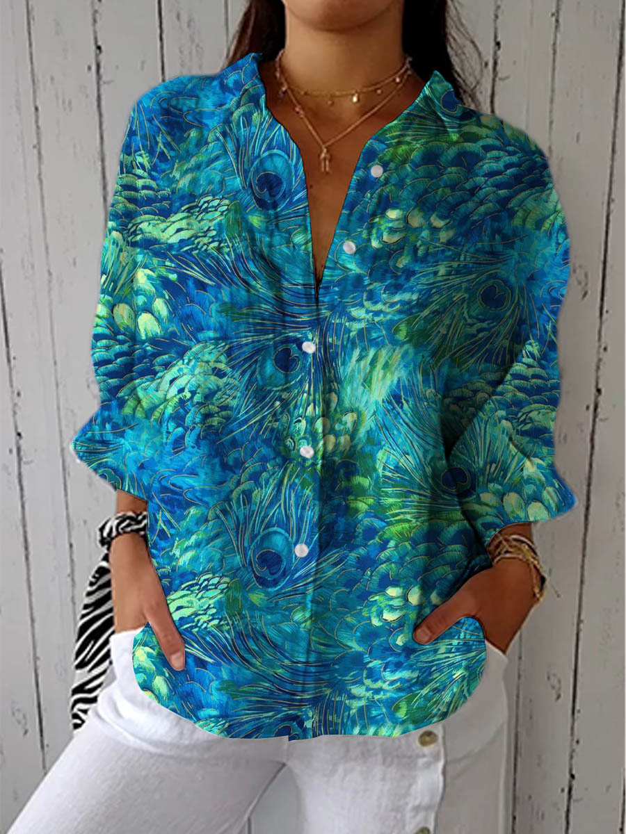 Diana | Peacock Feather Blouse
