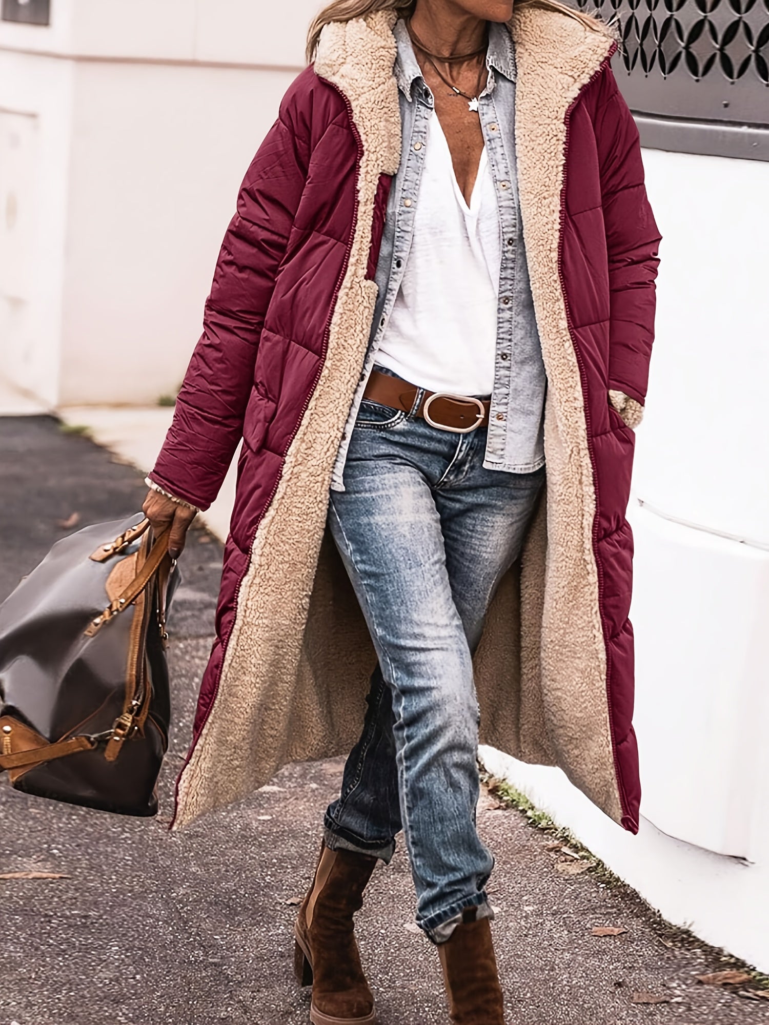 Sophia - Long Puffer Warm Coat Hooded