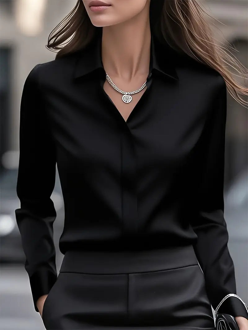 Anjeneth - Elegant Long Sleeve Button Down Shirt