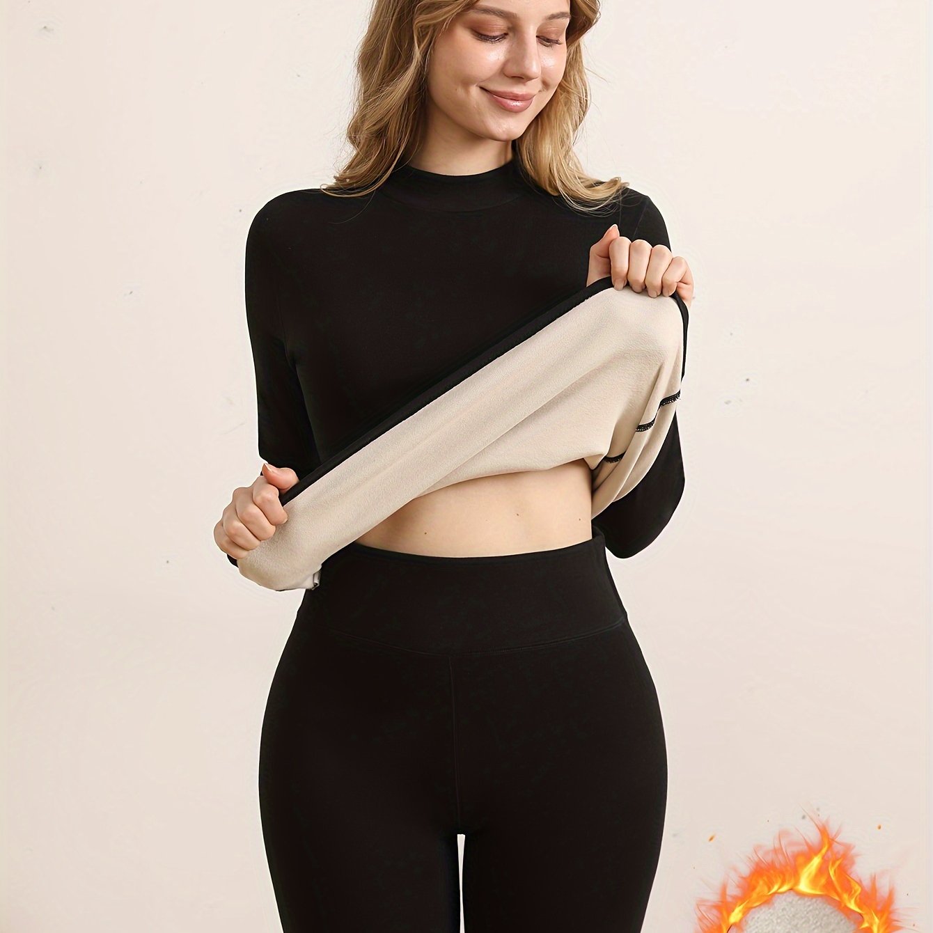 Claudia - Thermal Set High-Neck Winter Base Layer