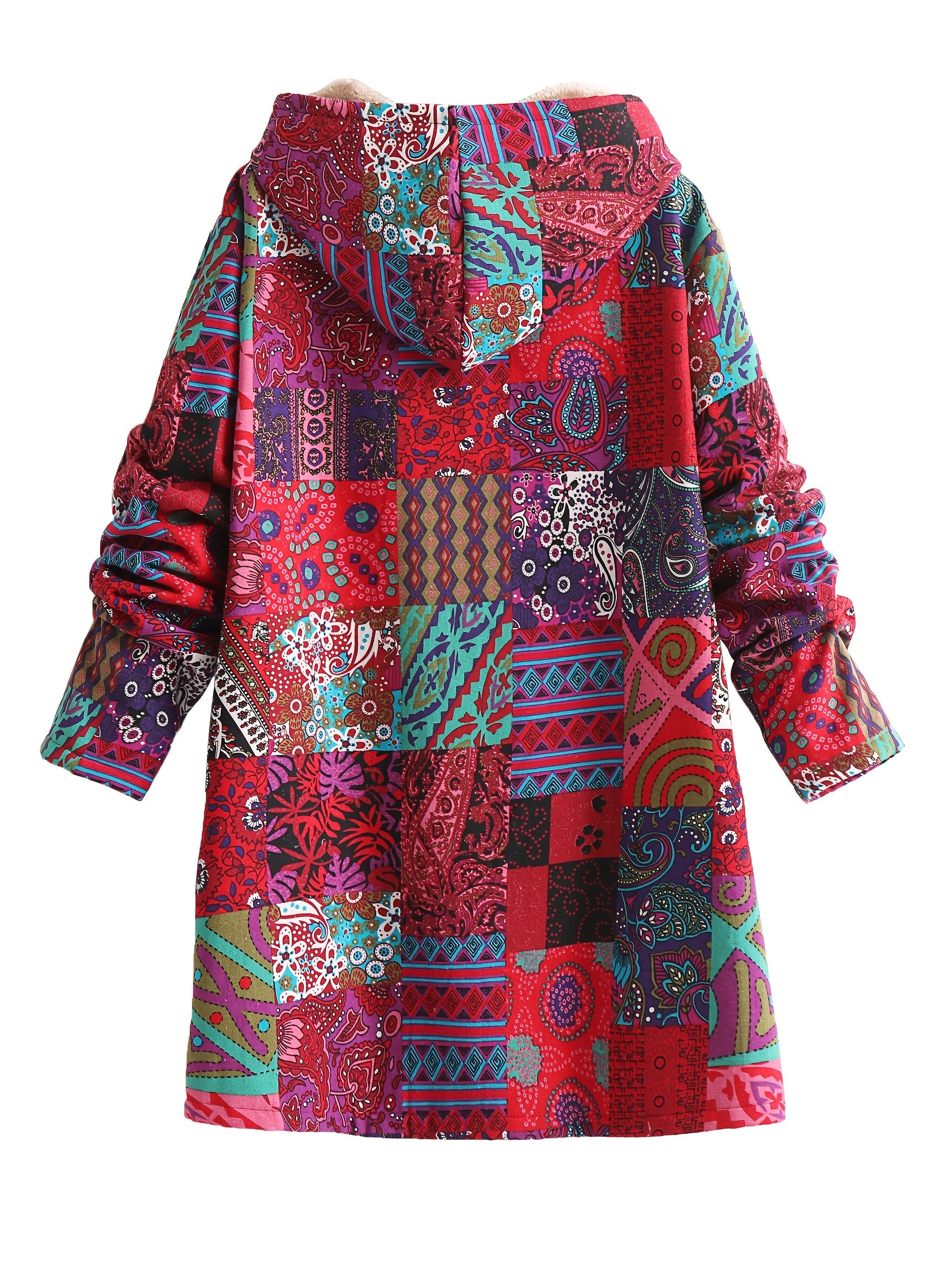 Maribel - Patchwork Coat Boho Hooded Winter Jacket