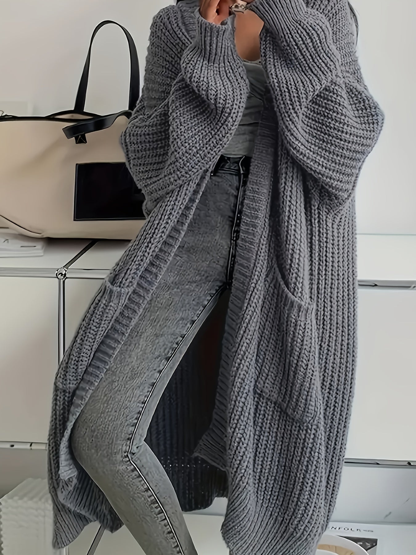 Rowan - Long Open-Front Cardigan