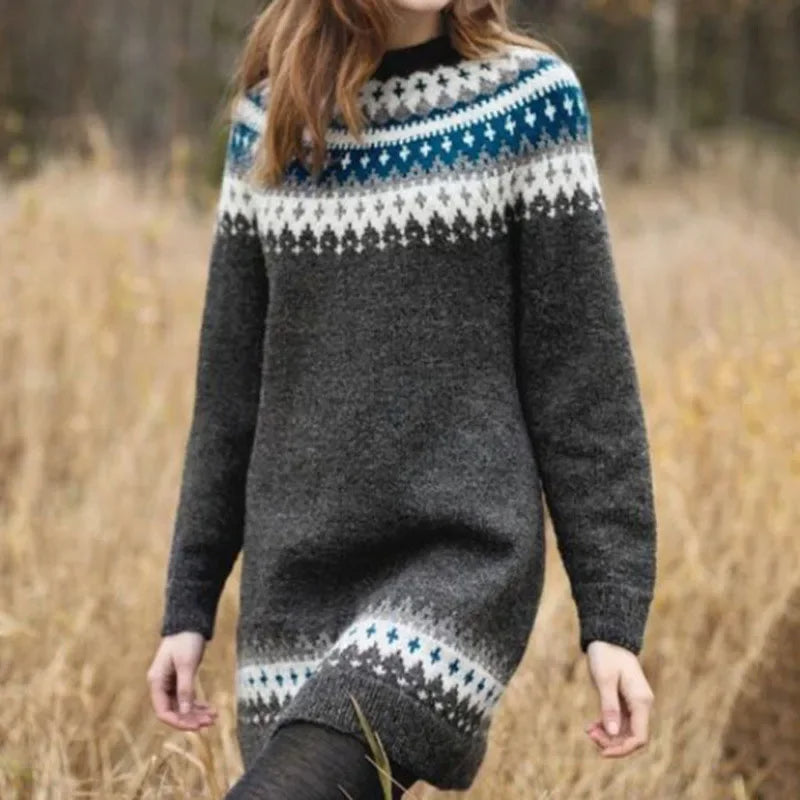 Althea - Nordic Knit Tunic Long Winter Sweater