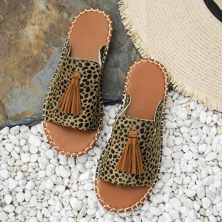 Lorraine - Boho Tassel Sandals Casual Slip-On Flats