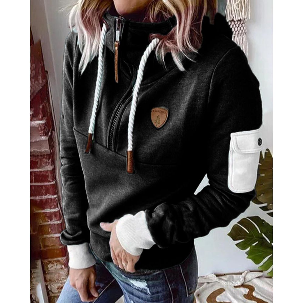 Delaney – Relaxed Fit Hoodie with High Neckline