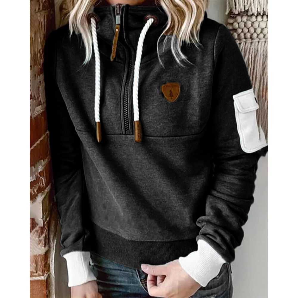 Delaney – Relaxed Fit Hoodie with High Neckline