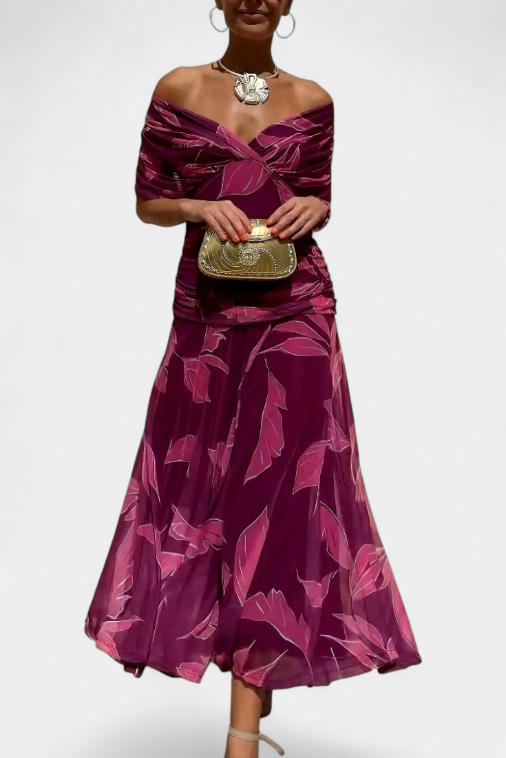 Alondra – Elegant Formal Dress with Off-Shoulder Design