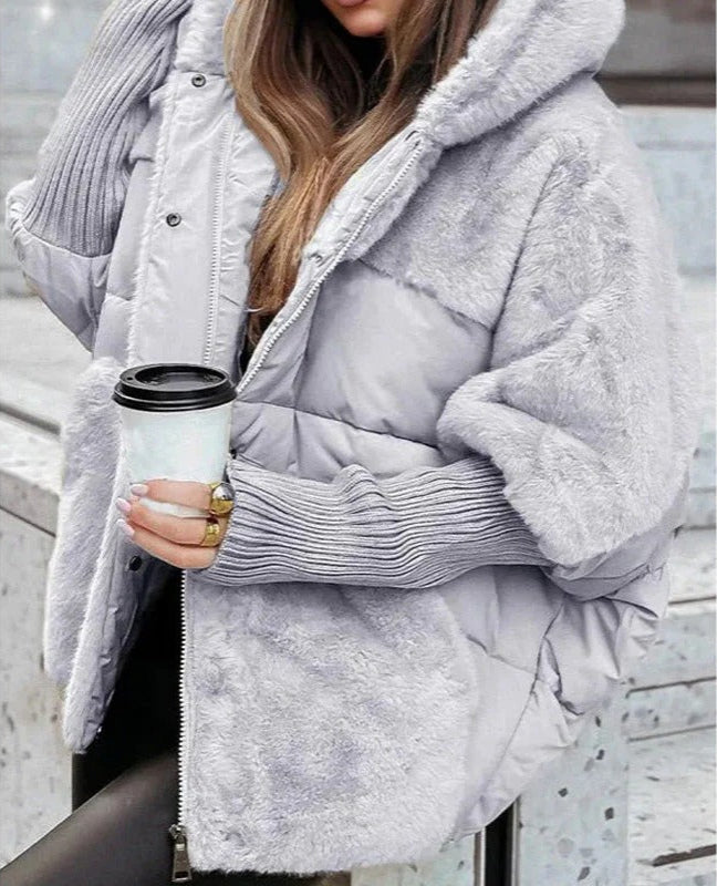 Lena - Women's Oversized Plush Hooded Winter Jacket