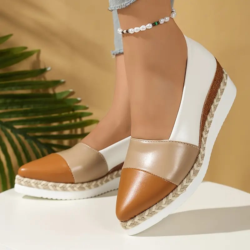 Bruna - Modern Colorblock Platform Loafers
