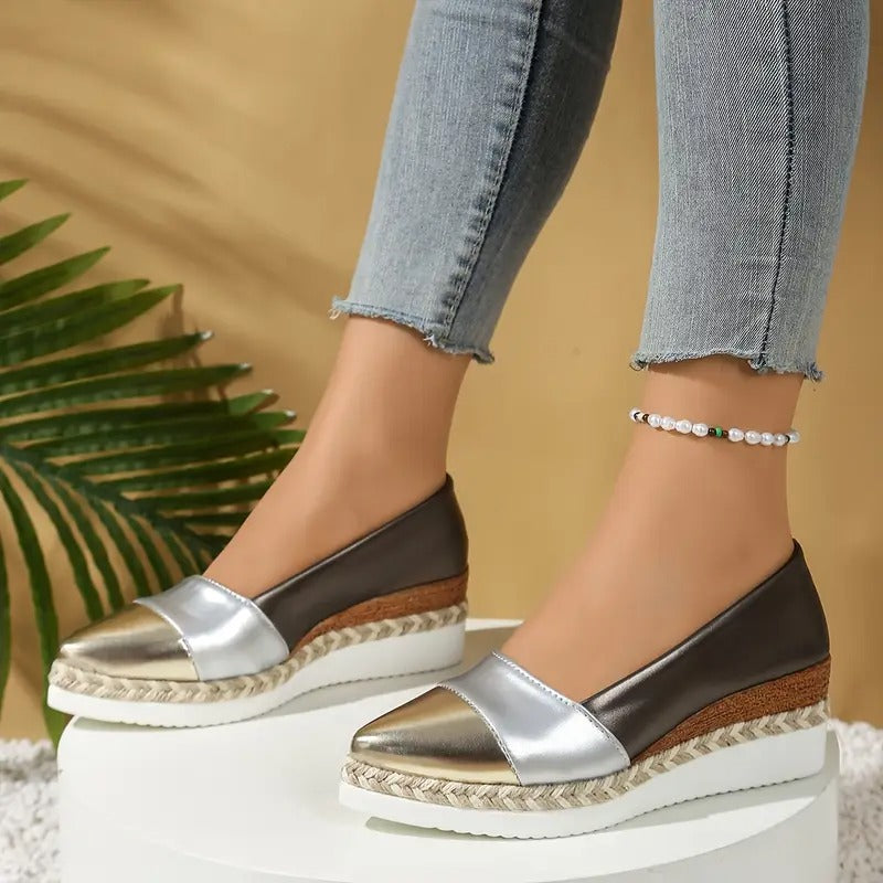 Bruna - Modern Colorblock Platform Loafers