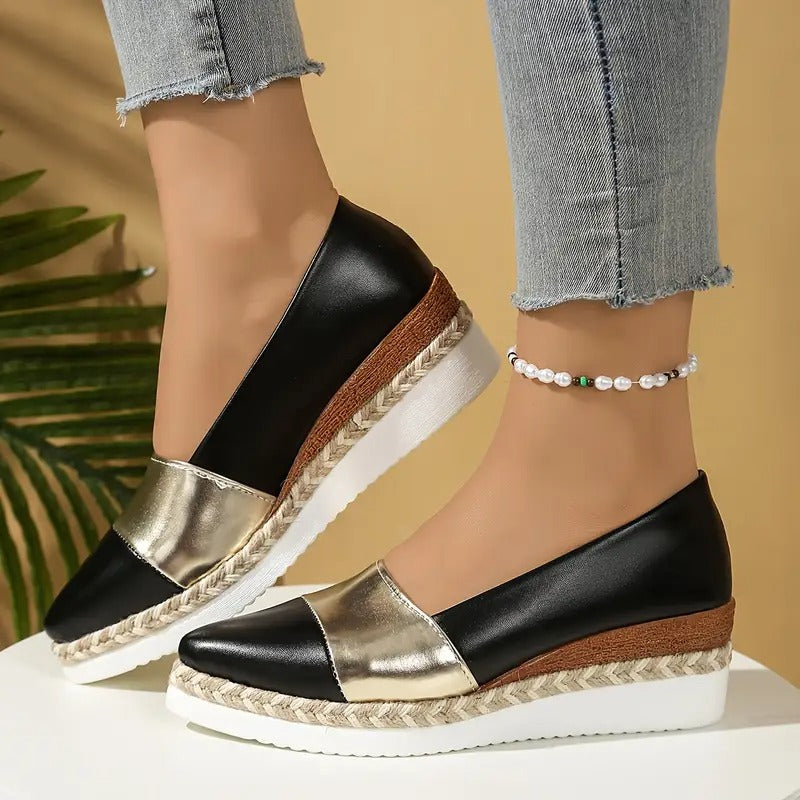 Bruna - Modern Colorblock Platform Loafers