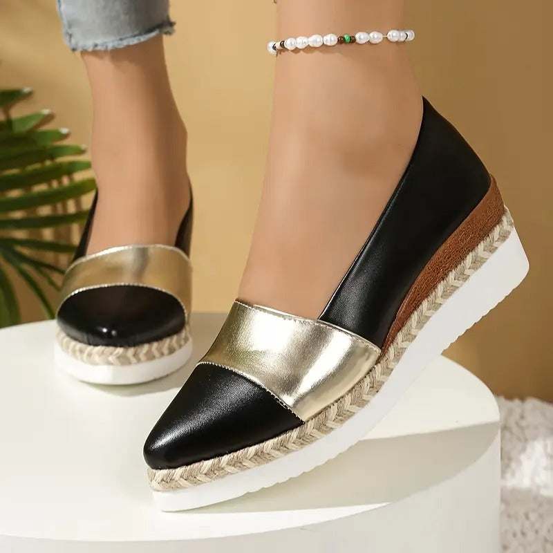 Bruna - Modern Colorblock Platform Loafers