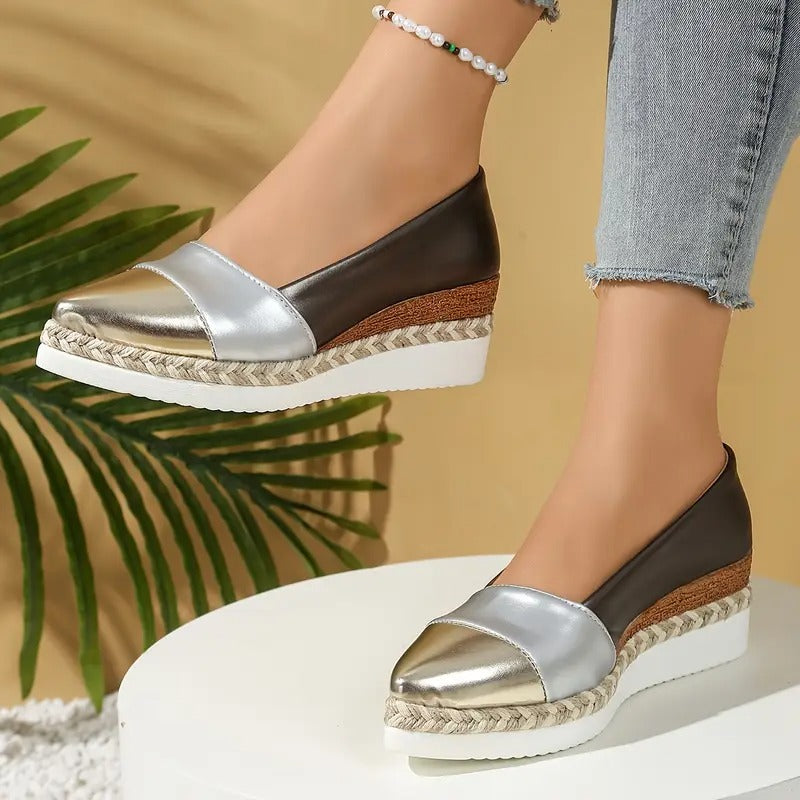 Bruna - Modern Colorblock Platform Loafers