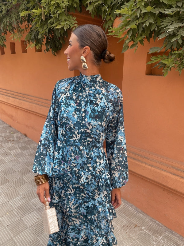 Isadora - Blue Elegant Midi Dress