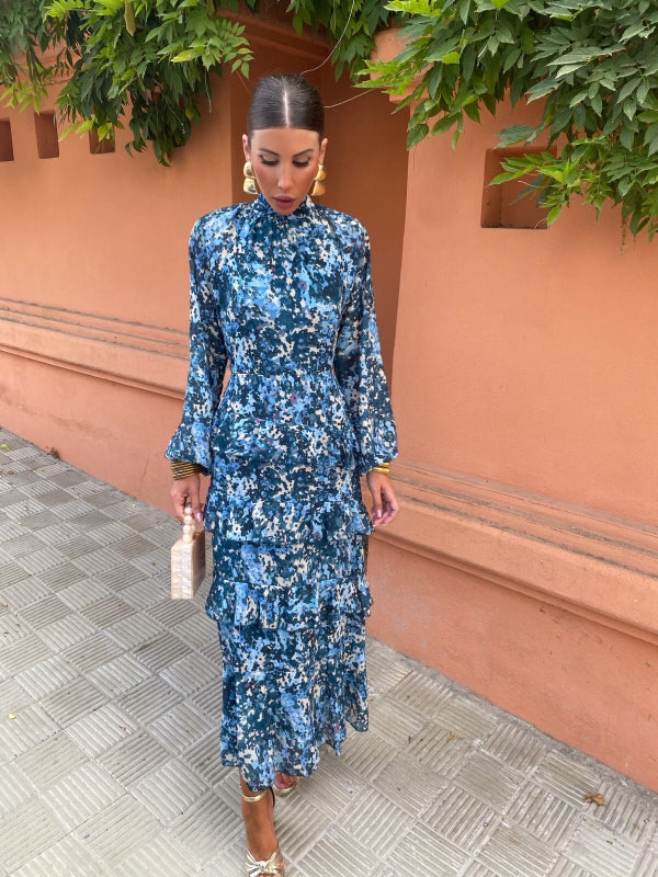Isadora - Blue Elegant Midi Dress