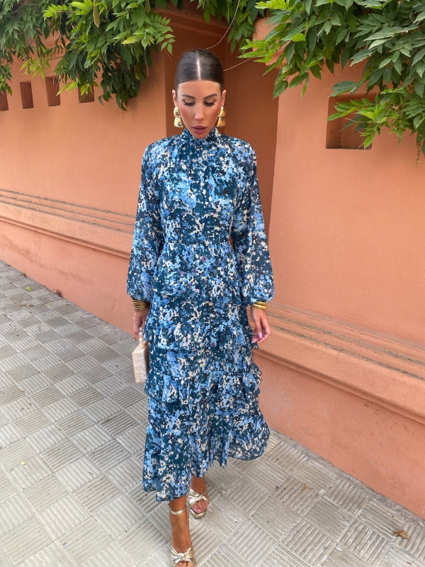 Isadora - Blue Elegant Midi Dress
