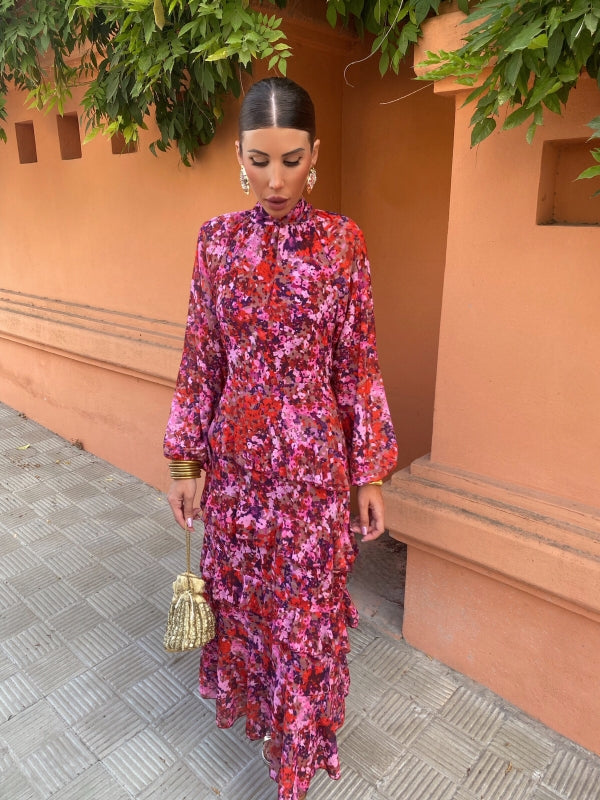 Isadora - Pink Elegant Midi Dress