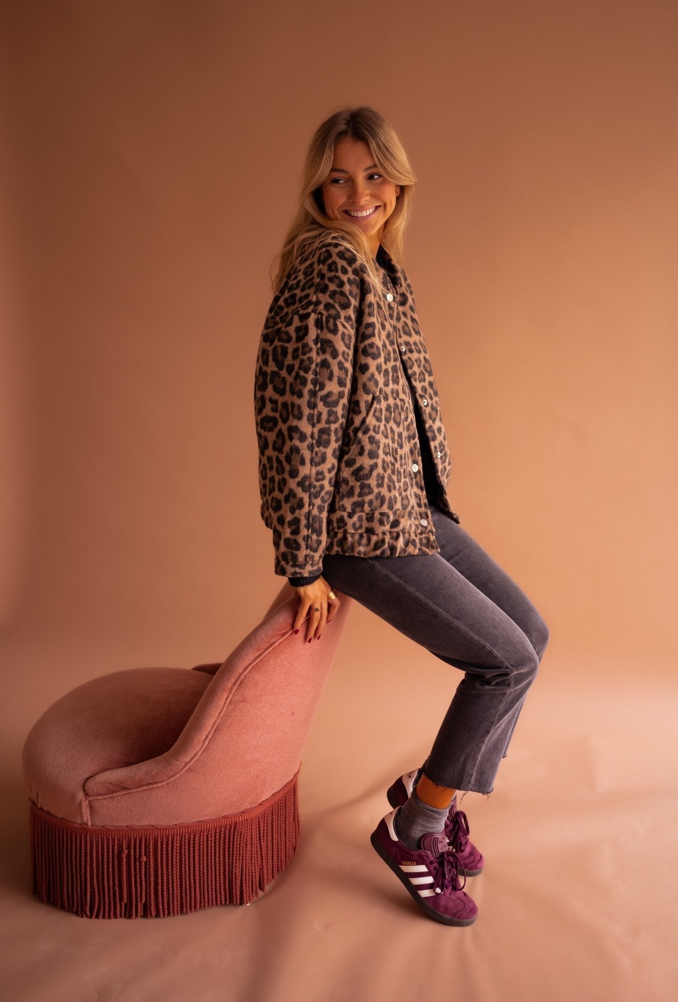 Savannah - Leopard Print Zip-Up Jacket