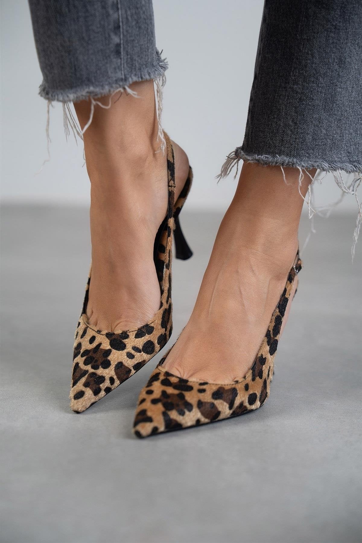 Leona - Leopard Print Slingback Heels