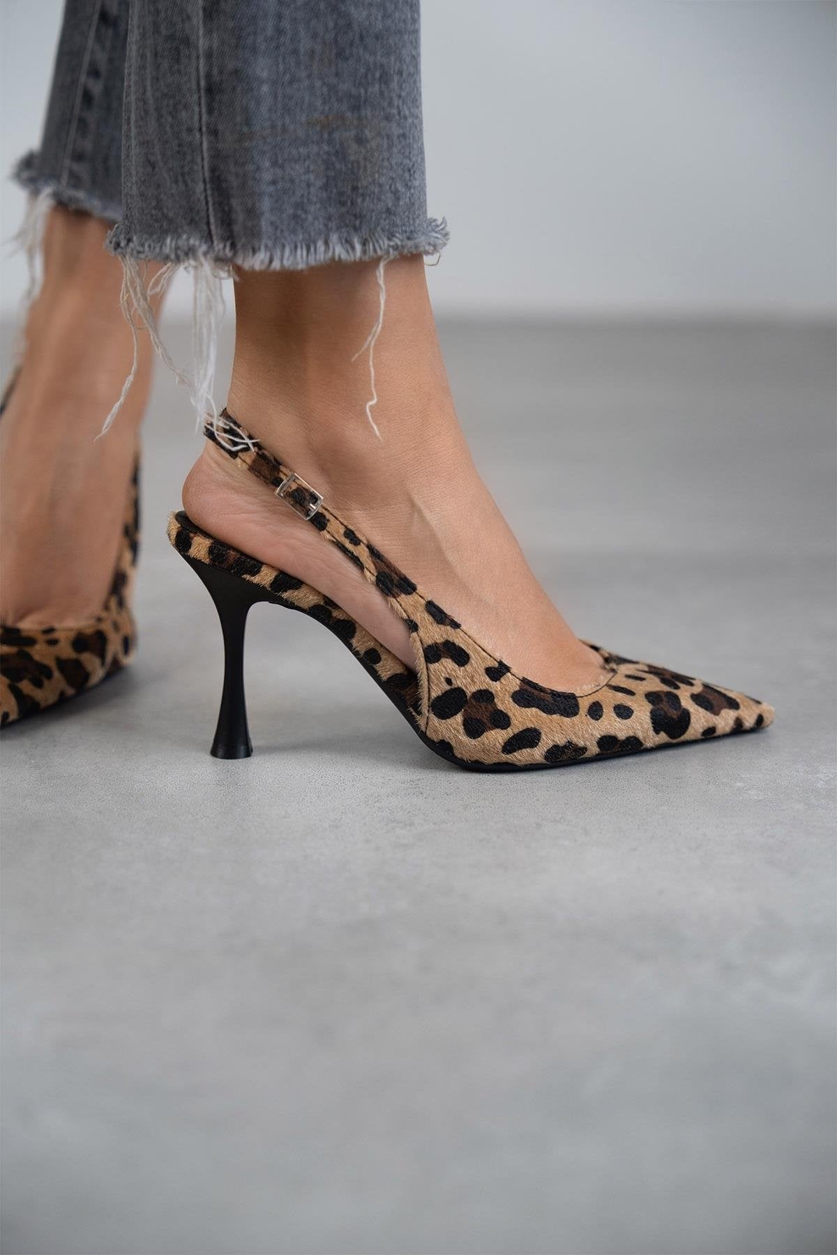 Leona - Leopard Print Slingback Heels
