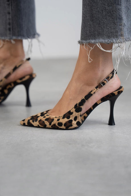 Leona - Leopard Print Slingback Heels