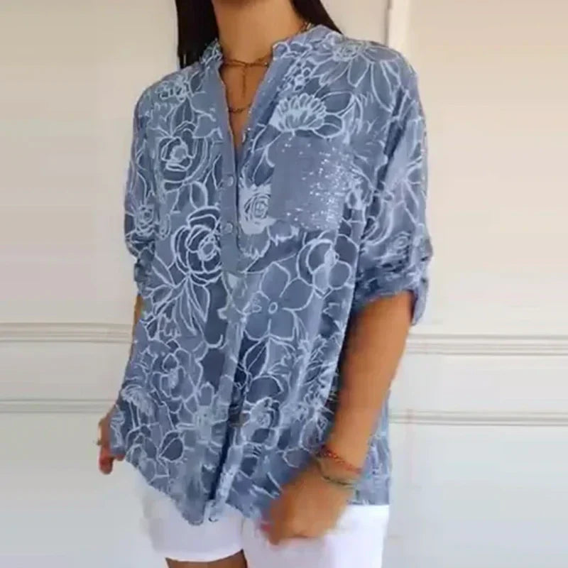 Lotte - Women’s Floral Print Loose Blouse