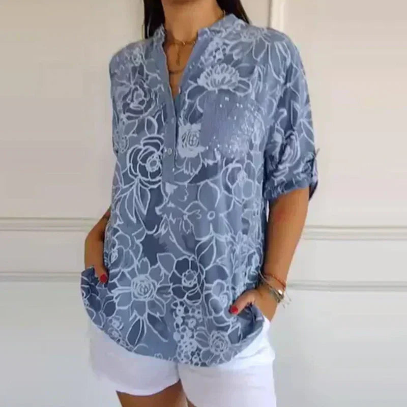 Lotte - Women’s Floral Print Loose Blouse