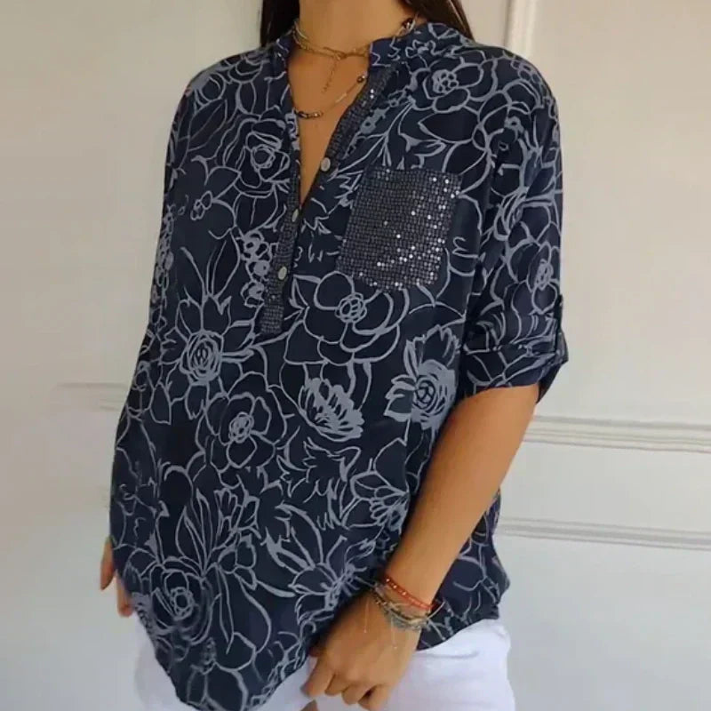 Lotte - Women’s Floral Print Loose Blouse