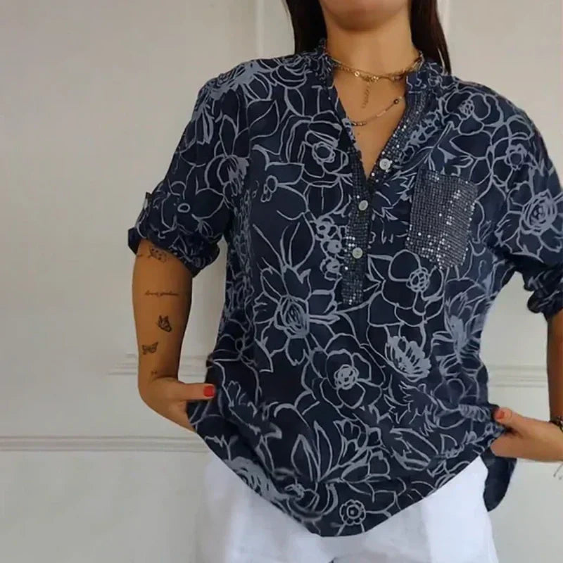 Lotte - Women’s Floral Print Loose Blouse
