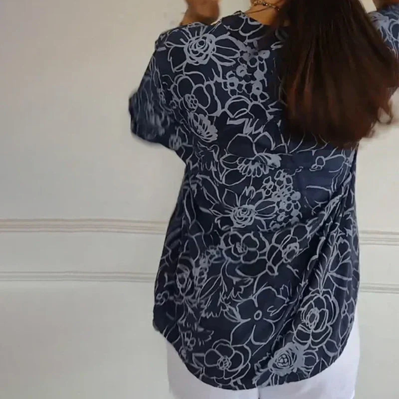 Lotte - Women’s Floral Print Loose Blouse